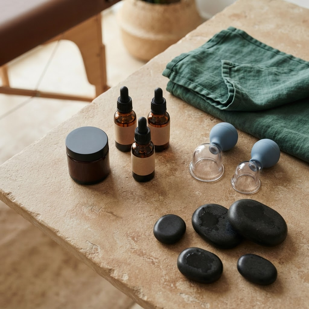 Spa tools on a table